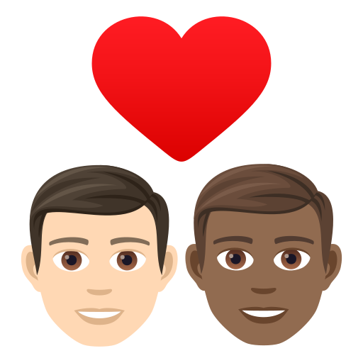 Couple With Heart: Man, Man: Medium-Dark Skin Tone on JoyPixels