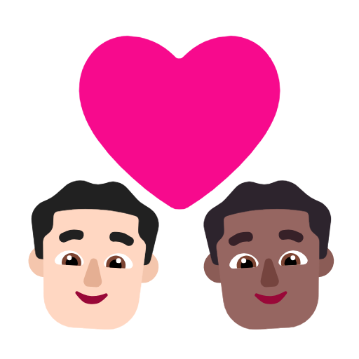 Couple With Heart: Man, Man: Medium-Dark Skin Tone on Microsoft Fluent