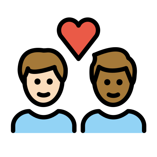 Couple With Heart: Man, Man: Medium-Dark Skin Tone on OpenMoji