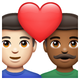 Couple With Heart: Man, Man: Medium-Dark Skin Tone on WhatsApp