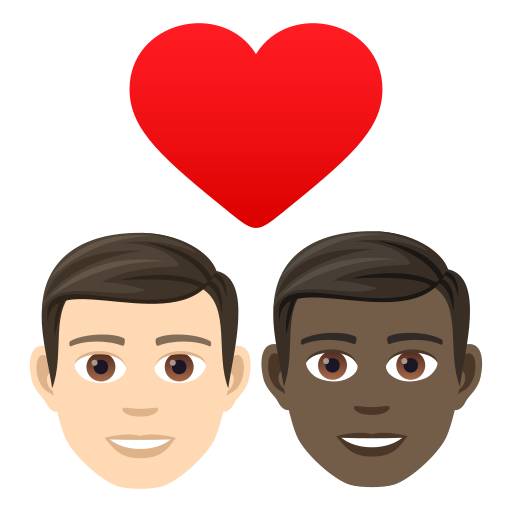 Couple With Heart: Man, Man: Dark Skin Tone on JoyPixels