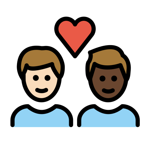 Couple With Heart: Man, Man: Dark Skin Tone on OpenMoji