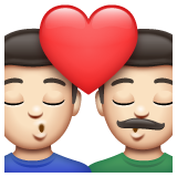 Kiss: Man, Man: Light Skin Tone on WhatsApp