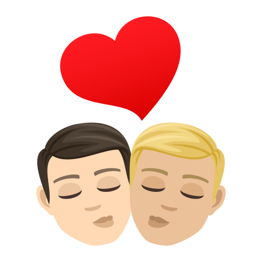 Kiss: Man, Man: Medium-Light Skin Tone on JoyPixels