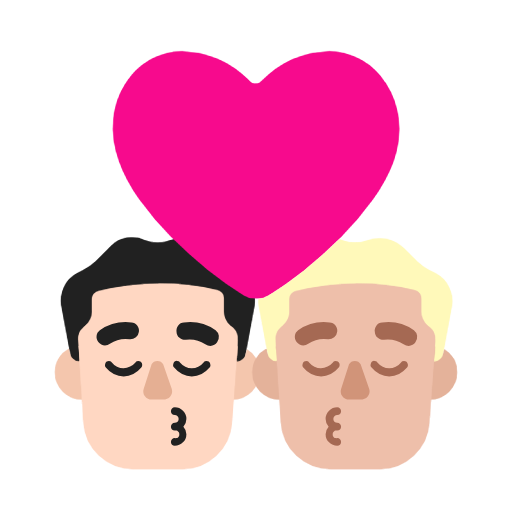 Kiss: Man, Man: Medium-Light Skin Tone on Microsoft Fluent