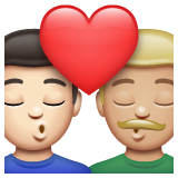 Kiss: Man, Man: Medium-Light Skin Tone on WhatsApp
