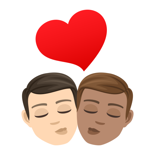 Kiss: Man, Man: Medium Skin Tone on JoyPixels