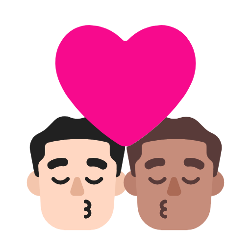 Kiss: Man, Man: Medium Skin Tone on Microsoft Fluent