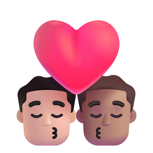 Kiss: Man, Man: Medium Skin Tone on Microsoft 3D