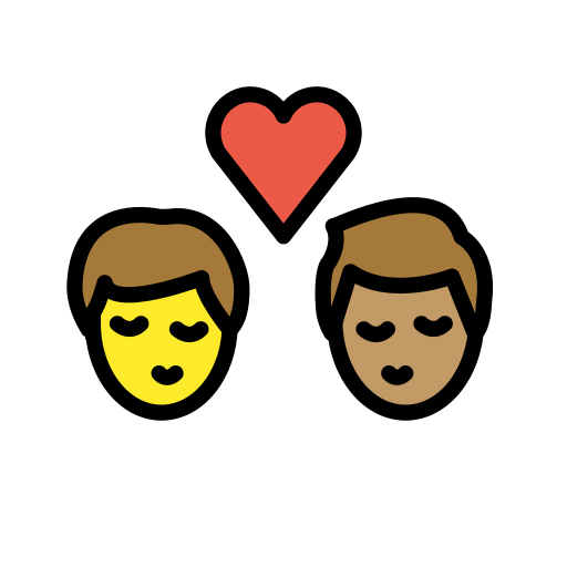 Kiss: Man, Man: Medium Skin Tone on OpenMoji