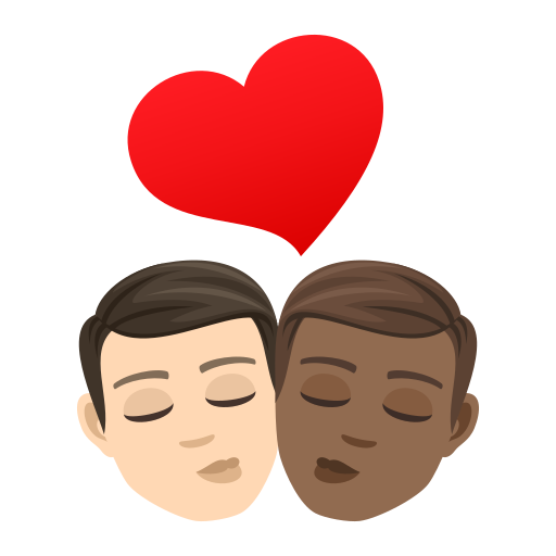 Kiss: Man, Man: Medium-Dark Skin Tone on JoyPixels