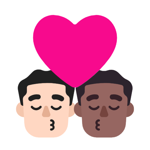Kiss: Man, Man: Medium-Dark Skin Tone on Microsoft Fluent