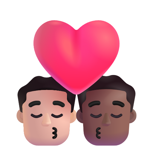 Kiss: Man, Man: Medium-Dark Skin Tone on Microsoft 3D