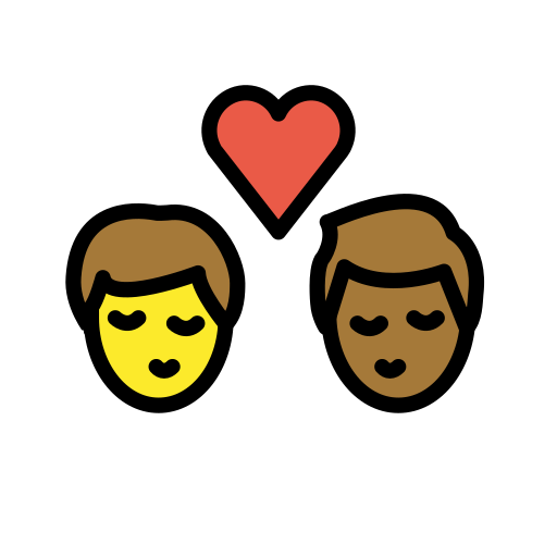 Kiss: Man, Man: Medium-Dark Skin Tone on OpenMoji