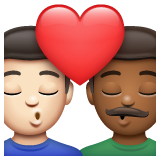 Kiss: Man, Man: Medium-Dark Skin Tone on WhatsApp