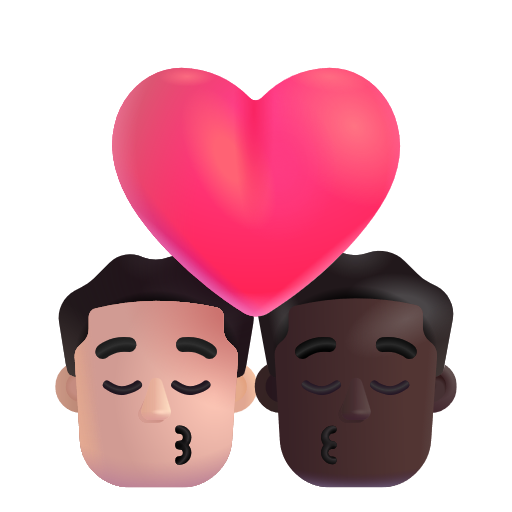 Kiss: Man, Man: Dark Skin Tone on Microsoft 3D