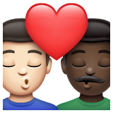 Kiss: Man, Man: Dark Skin Tone on WhatsApp