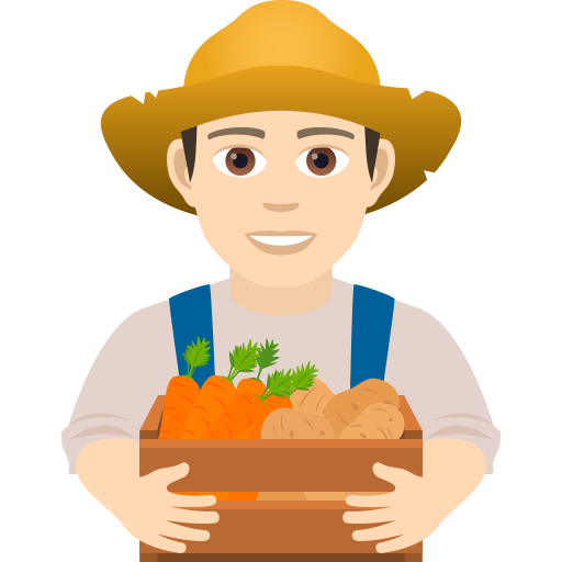 Man Farmer: Light Skin Tone on JoyPixels