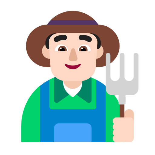 Man Farmer: Light Skin Tone on Microsoft Fluent