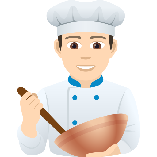 Man Cook: Light Skin Tone on JoyPixels
