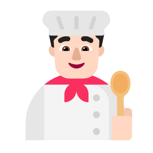 Man Cook: Light Skin Tone on Microsoft Fluent