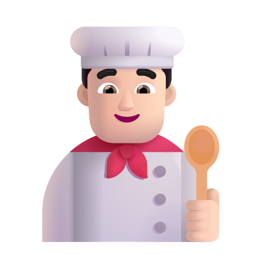 Man Cook: Light Skin Tone on Microsoft 3D