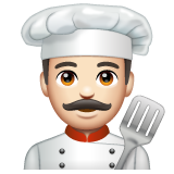 Man Cook: Light Skin Tone on WhatsApp