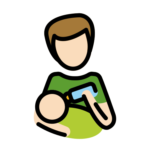 Man Feeding Baby: Light Skin Tone on OpenMoji
