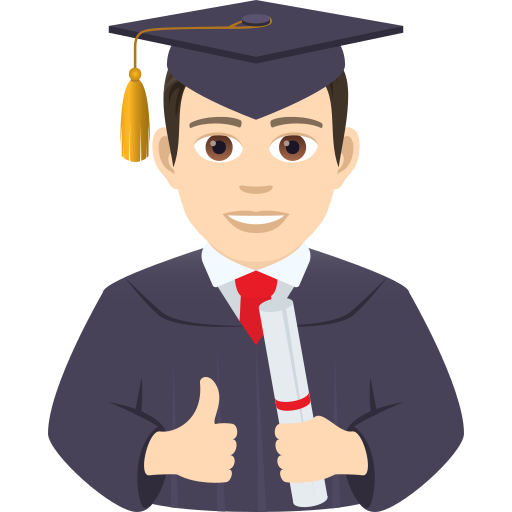 Man Student: Light Skin Tone on JoyPixels