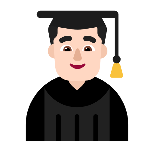 Man Student: Light Skin Tone on Microsoft Fluent