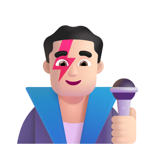 Man Singer: Light Skin Tone on Microsoft 3D