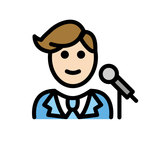 Man Singer: Light Skin Tone on OpenMoji