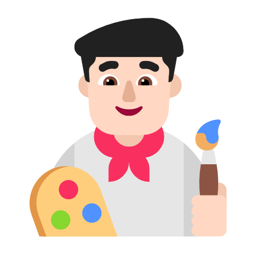 Man Artist: Light Skin Tone on Microsoft Fluent