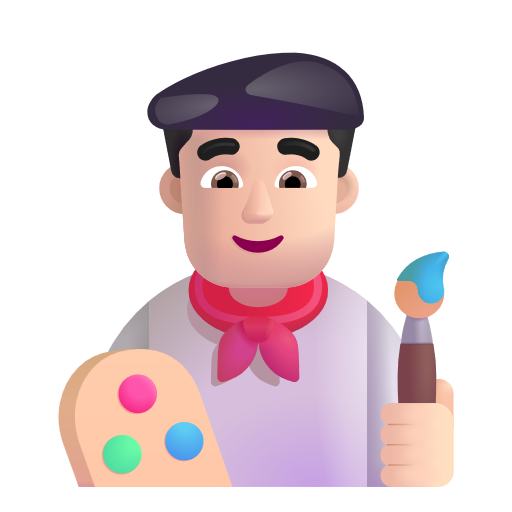 Man Artist: Light Skin Tone on Microsoft 3D