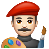 Man Artist: Light Skin Tone on WhatsApp