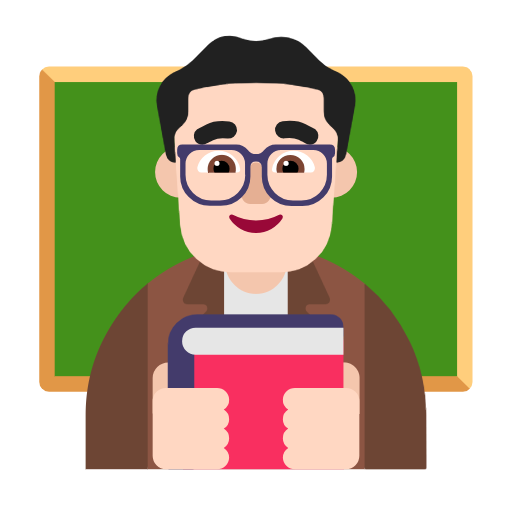 Man Teacher: Light Skin Tone on Microsoft Fluent