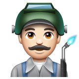 Man Factory Worker: Light Skin Tone on WhatsApp