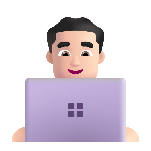 Man Technologist: Light Skin Tone on Microsoft 3D