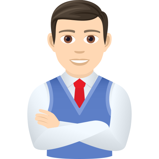 Man Office Worker: Light Skin Tone on JoyPixels