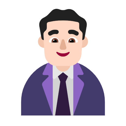 Man Office Worker: Light Skin Tone on Microsoft Fluent