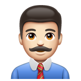 Man Office Worker: Light Skin Tone on WhatsApp