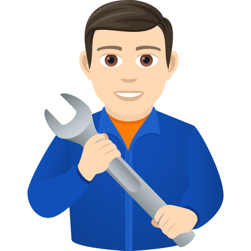 Man Mechanic: Light Skin Tone on JoyPixels