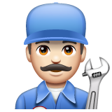 Man Mechanic: Light Skin Tone on WhatsApp