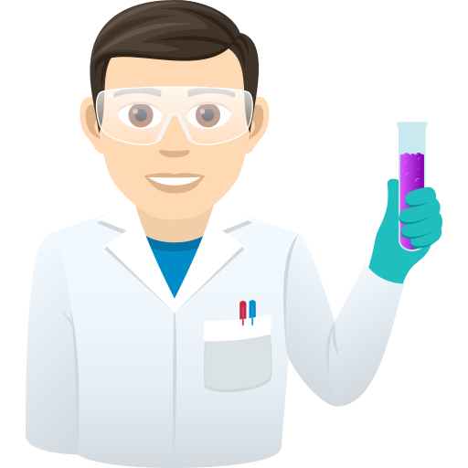 Man Scientist: Light Skin Tone on JoyPixels