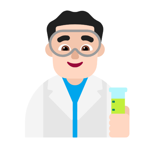 Man Scientist: Light Skin Tone on Microsoft Fluent