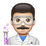Man Scientist: Light Skin Tone on WhatsApp