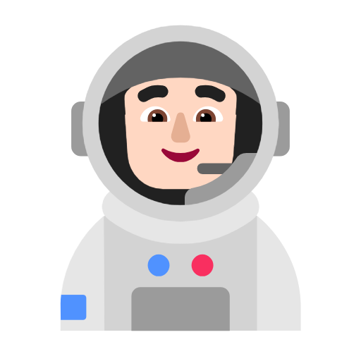 Man Astronaut: Light Skin Tone on Microsoft Fluent