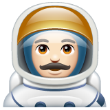 Man Astronaut: Light Skin Tone on WhatsApp