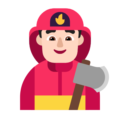 Man Firefighter: Light Skin Tone on Microsoft Fluent