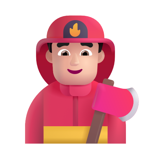 Man Firefighter: Light Skin Tone on Microsoft 3D